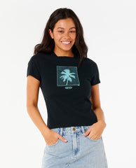 Neon Palm Fitted Tee