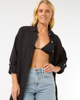 Premium Linen Long Sleeve Button Through Shirt