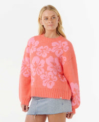 Hibiscus Heat Jacquard Crew