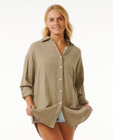Premium Linen Long Sleeve Button Through Shirt