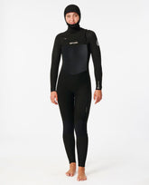 Women's Dawn Patrol 5/4 Hooded Chest Zip Fullsuit Wetsuit