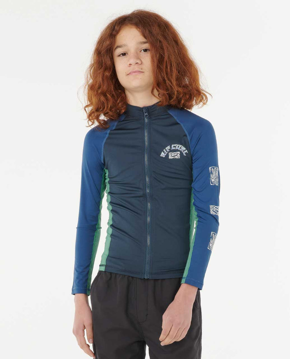 Tropic Daze UPF Long Sleeve Zip Through Rash Guard - Boys (8-16 years)