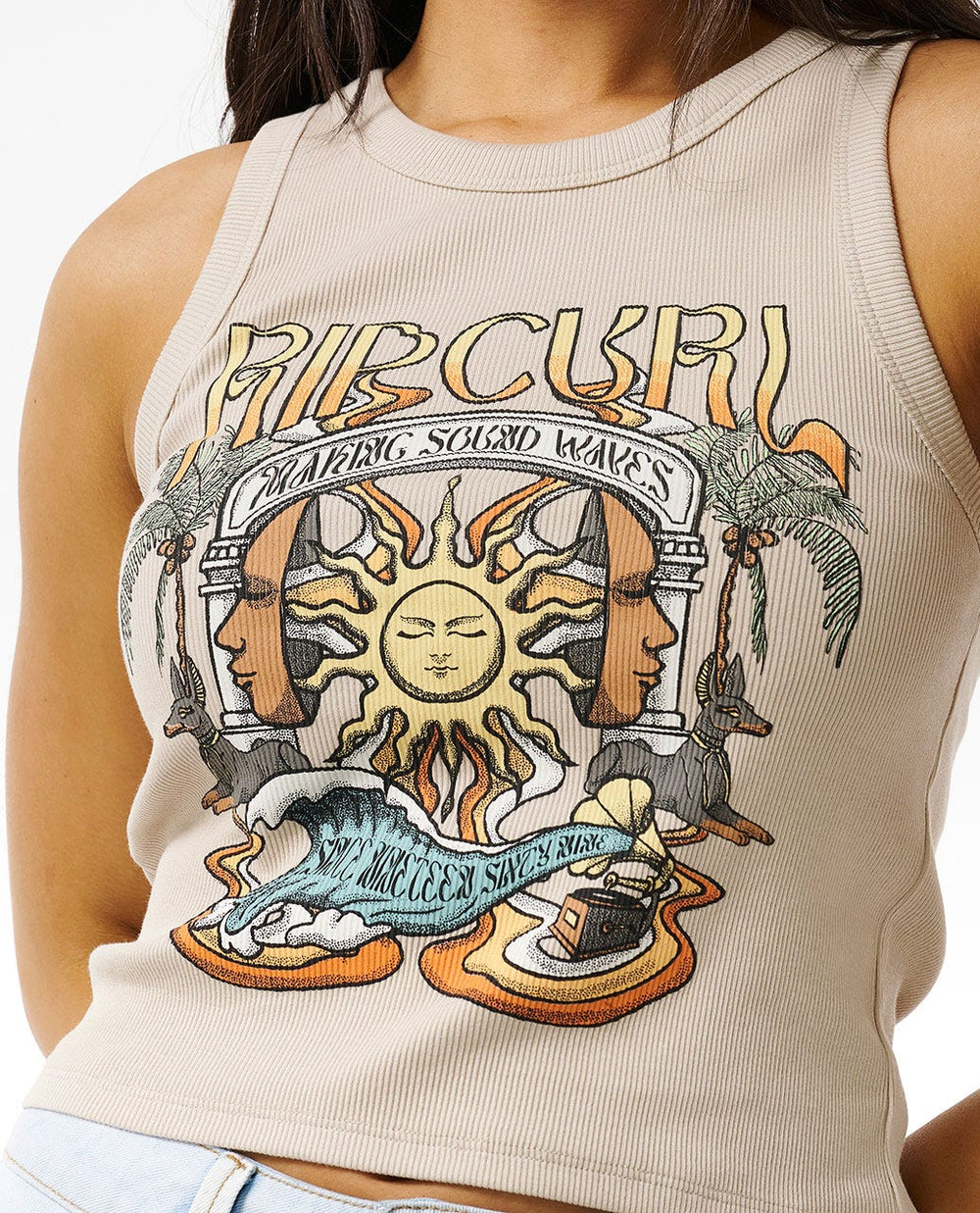 Sounds Wave Ribbed Tank Top