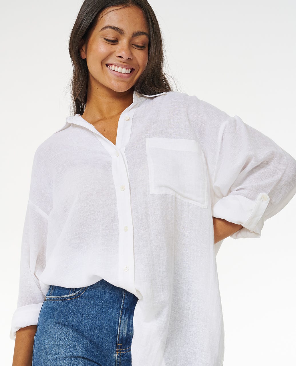 Premium Linen Long Sleeve Button Through Shirt