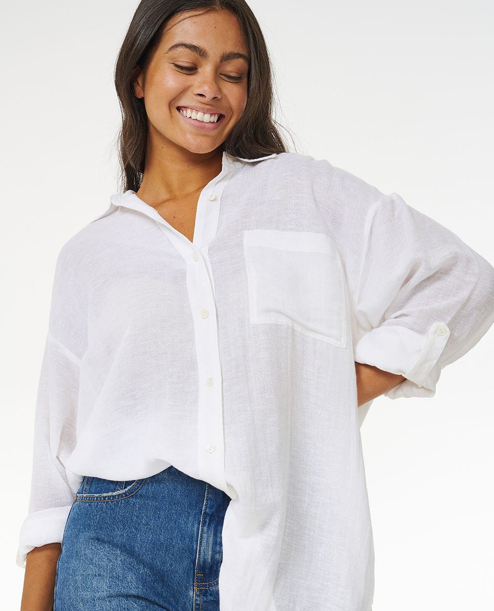 Premium Linen Long Sleeve Button Through Shirt
