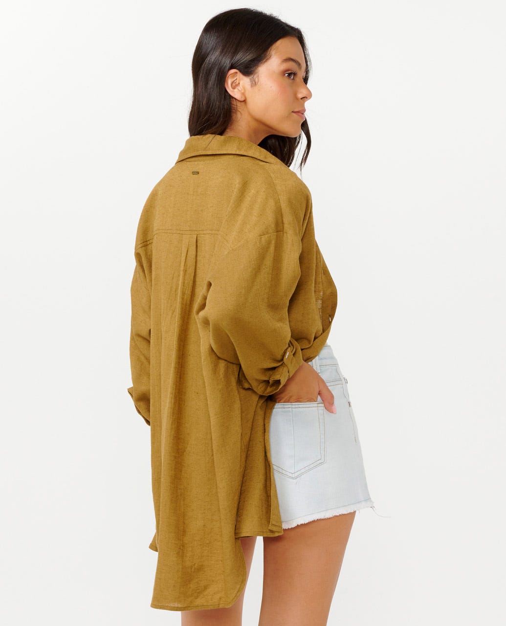 Premium Linen Long Sleeve Button Through Shirt