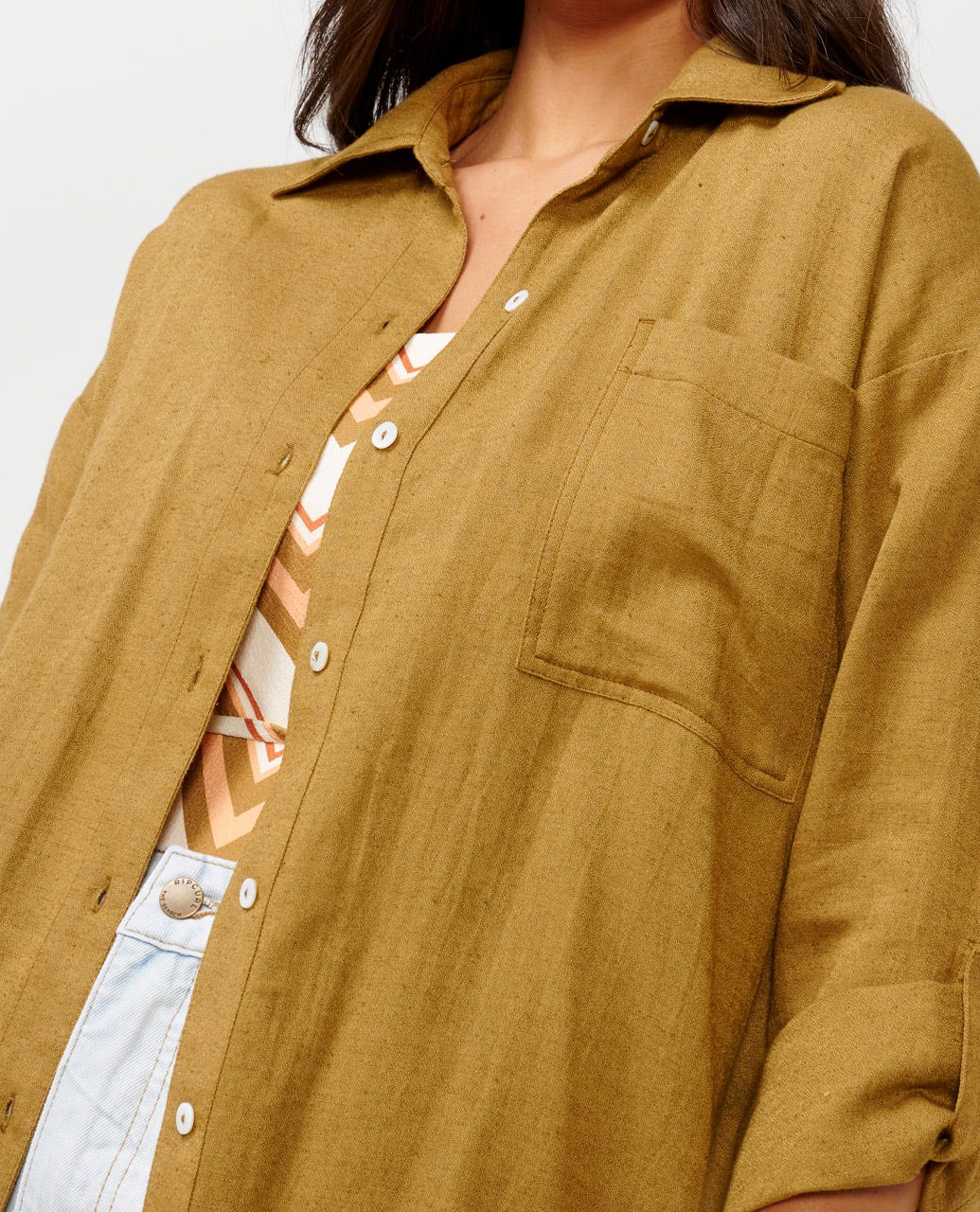Premium Linen Long Sleeve Button Through Shirt