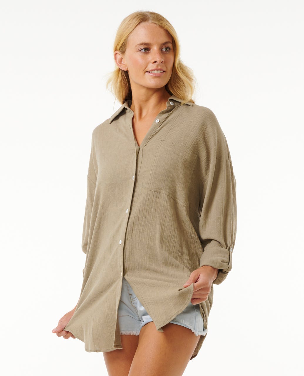 Premium Linen Long Sleeve Button Through Shirt