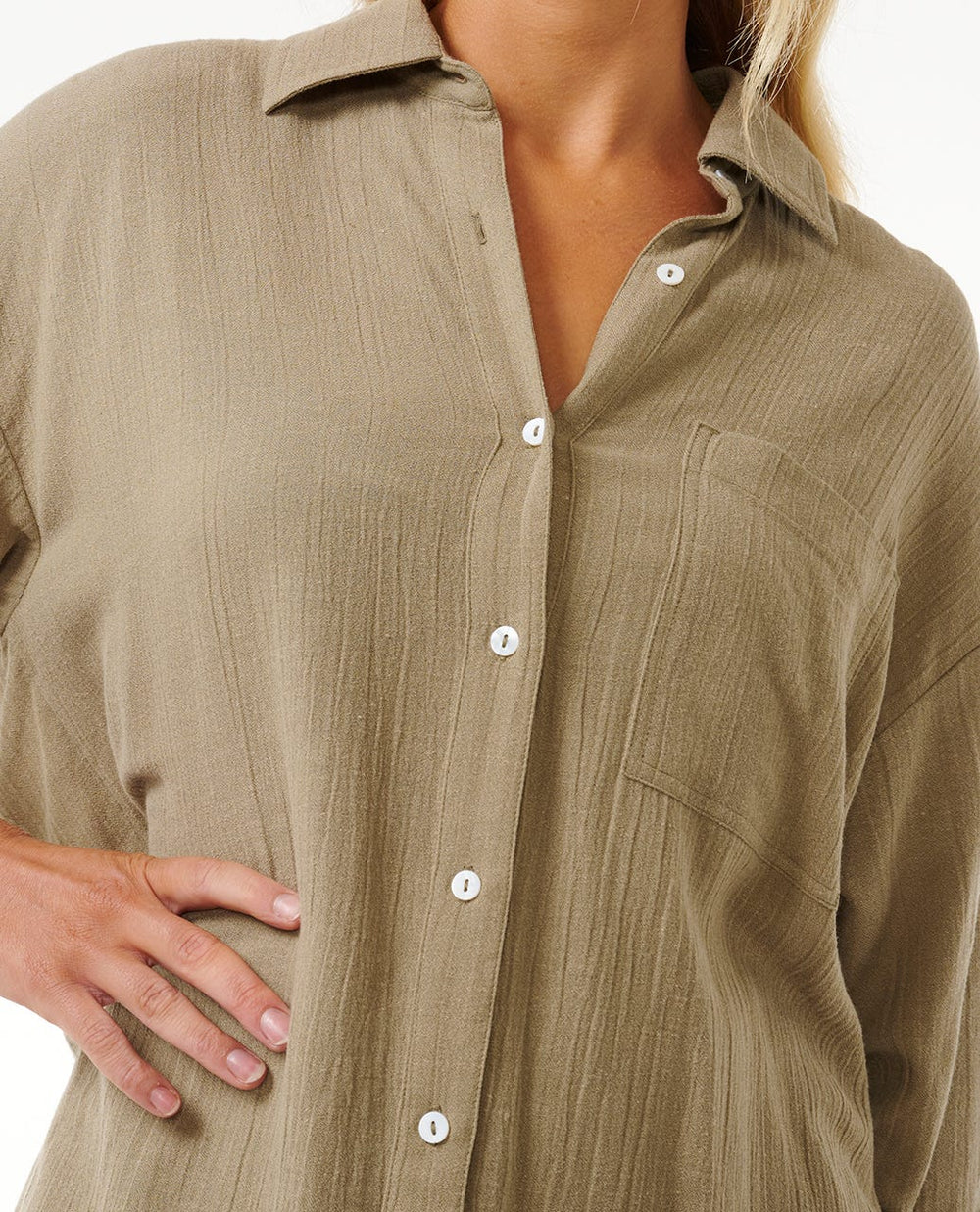 Premium Linen Long Sleeve Button Through Shirt