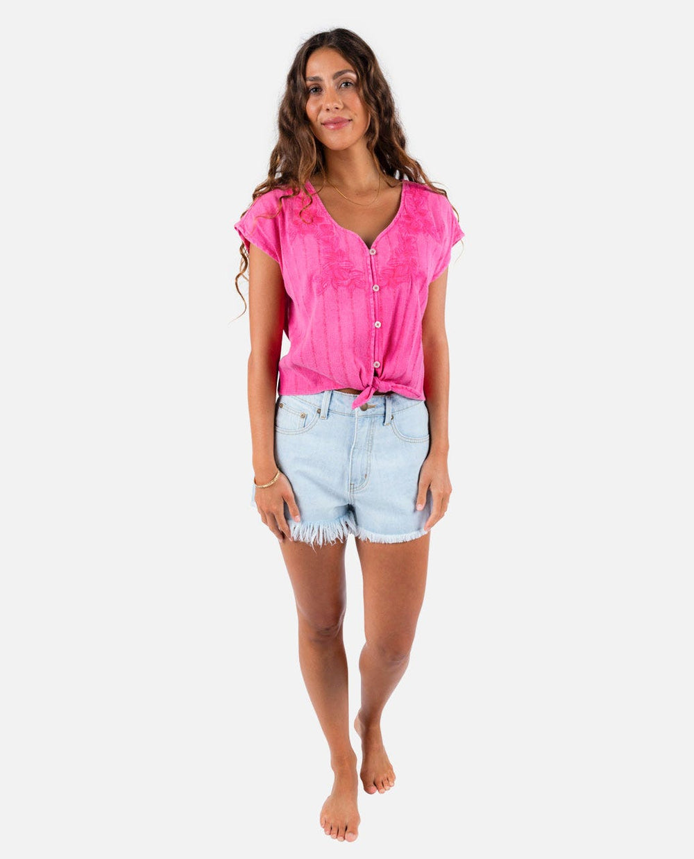 Tiki Embroidered Top
