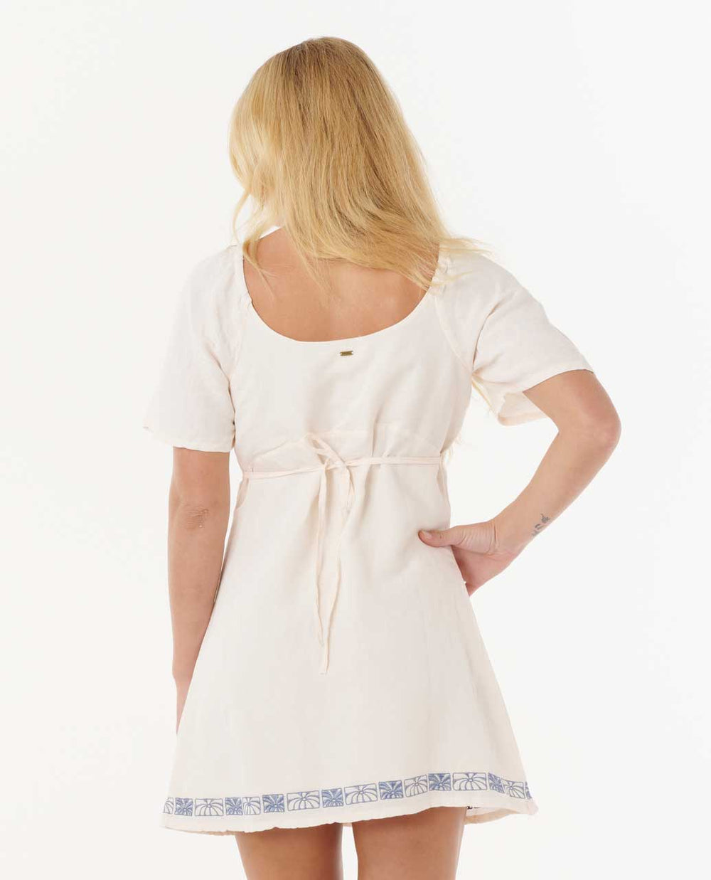 Oceanic Embroidered Short Sleeve Mini Dress