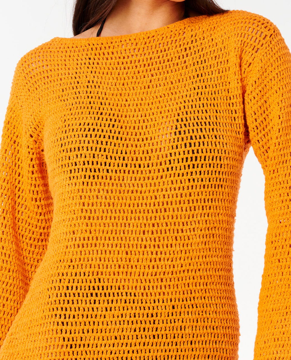 Neon Isles Long Sleeve Crochet Dress
