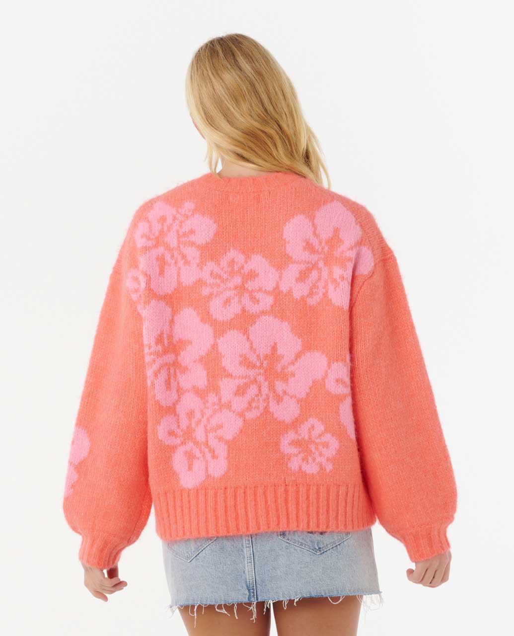 Hibiscus Heat Jacquard Crew