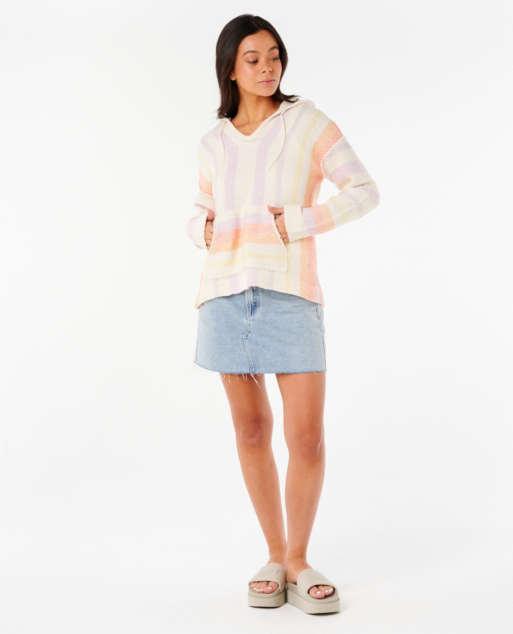 Neon Isles Knit Poncho
