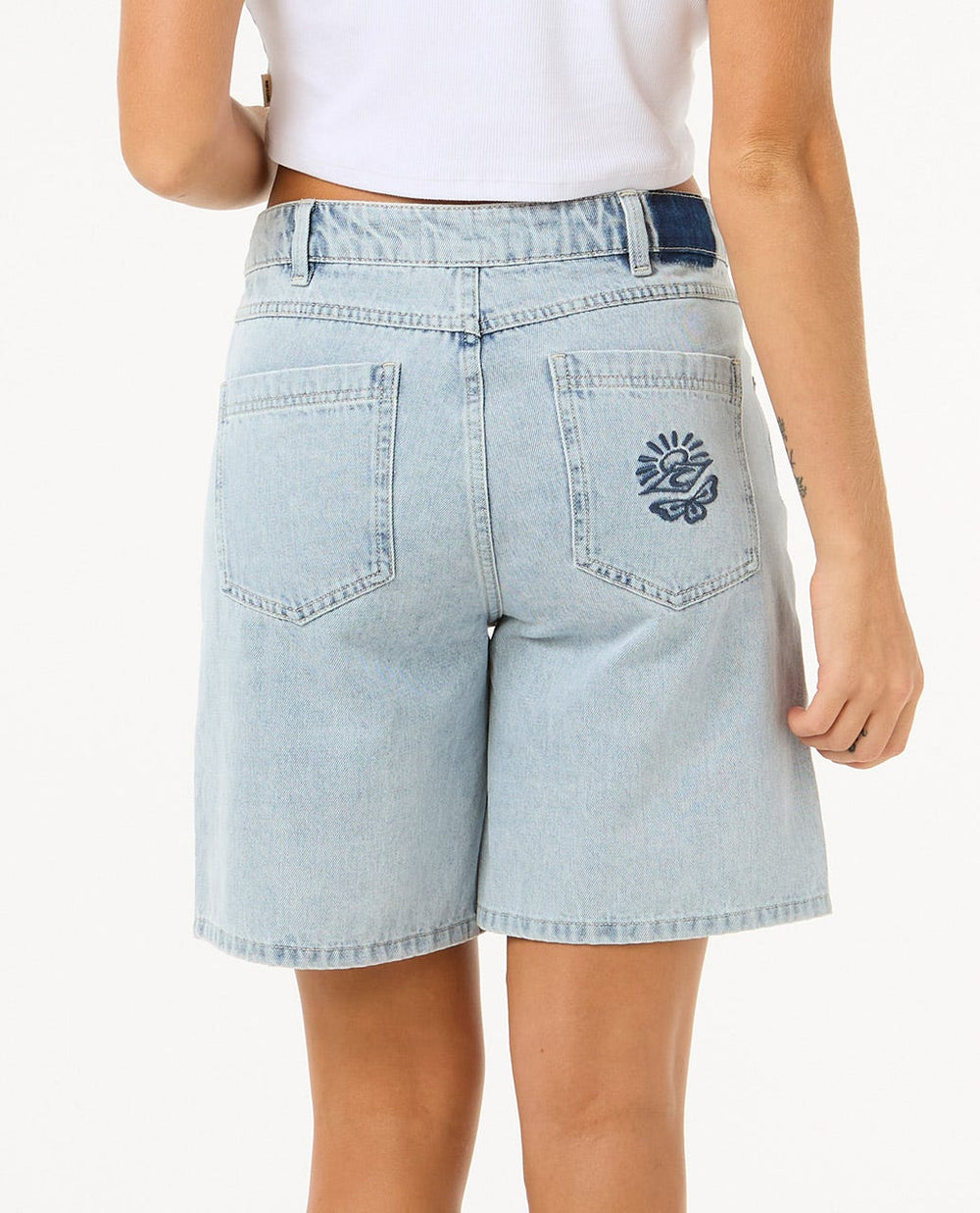 Las Dalias Relaxed Denim Short