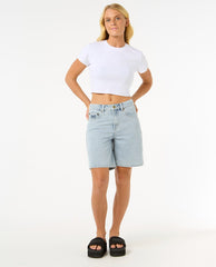 Las Dalias Relaxed Denim Short