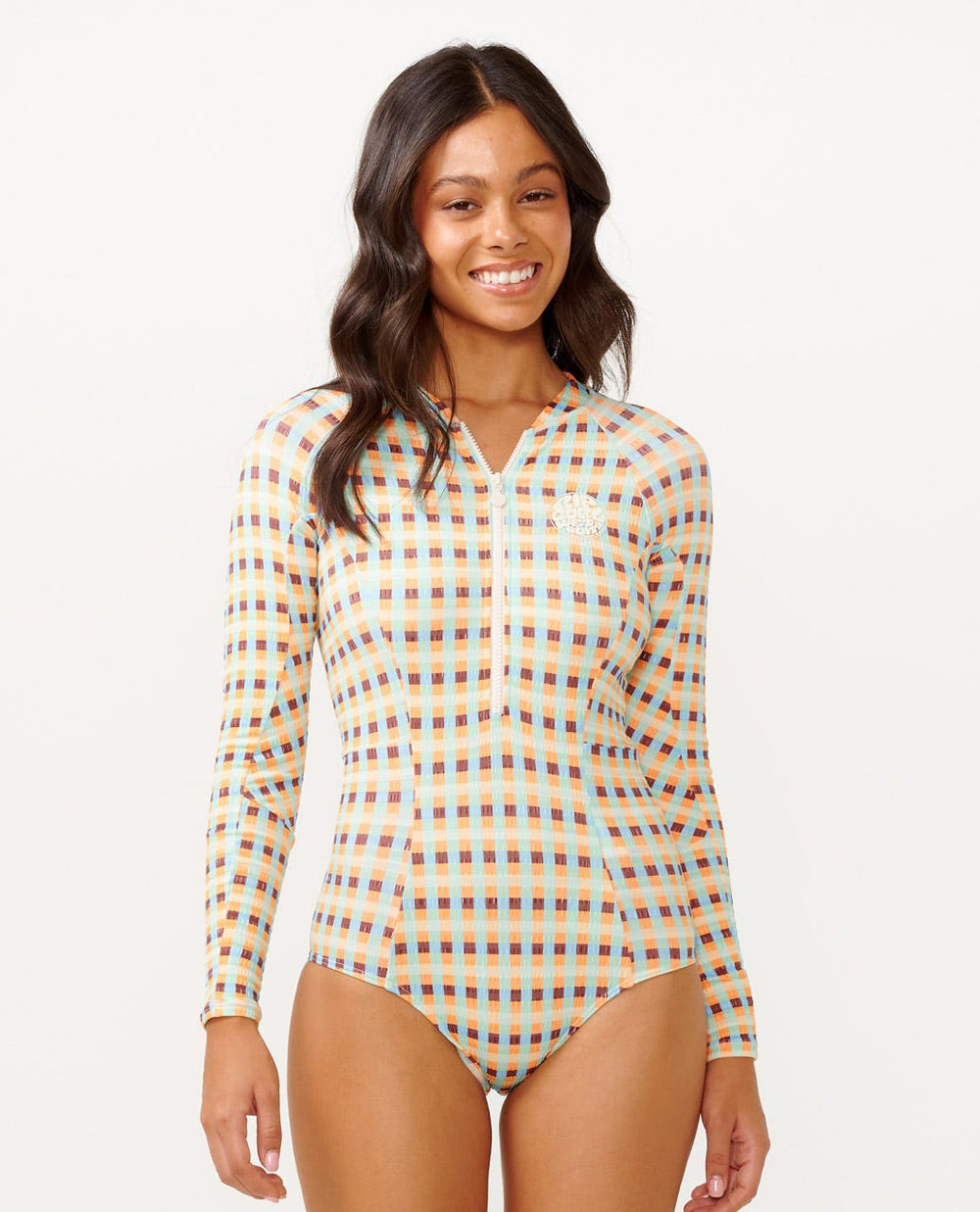 Lottie Check Long Sleeve UPF Surf Suit