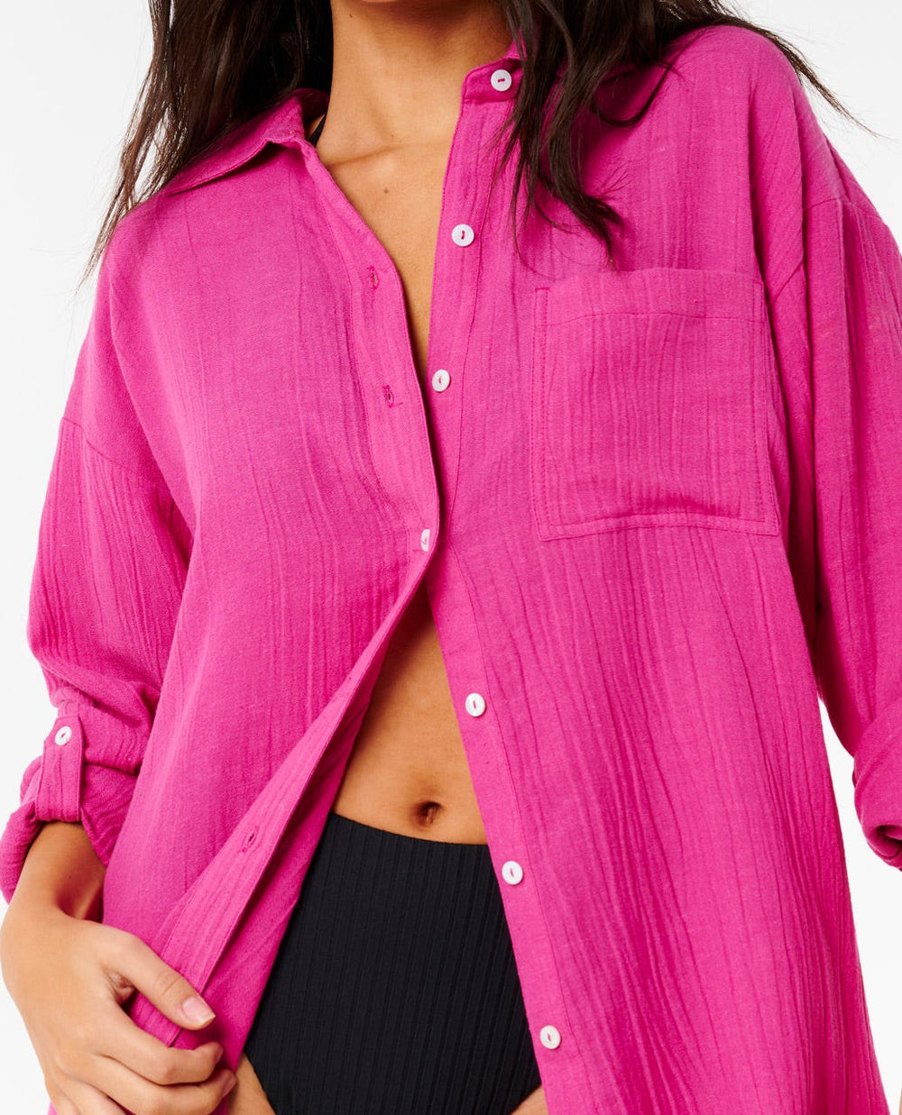 Premium Linen Long Sleeve Button Through Shirt