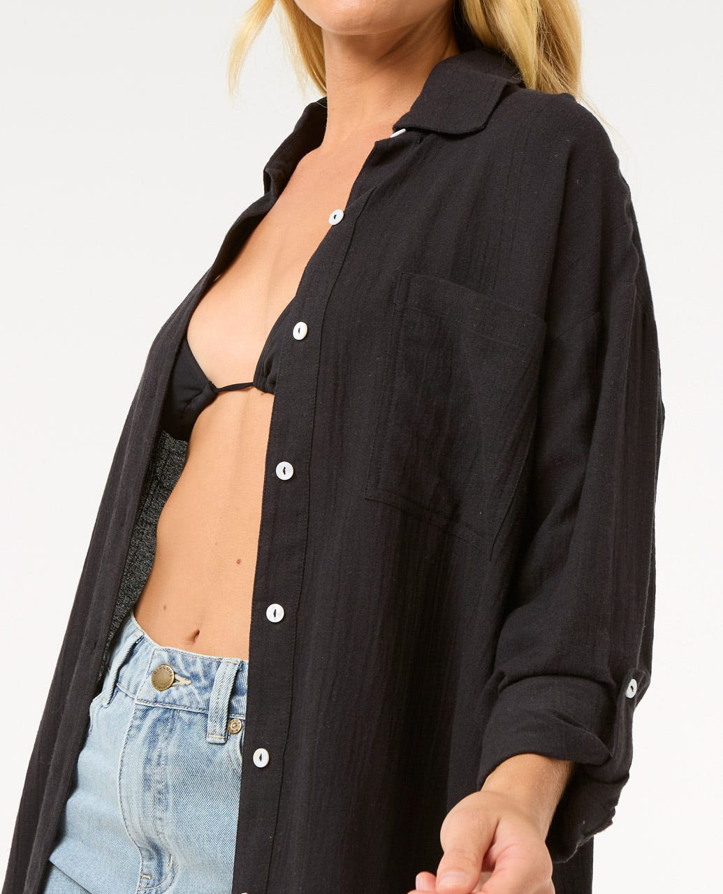 Premium Linen Long Sleeve Button Through Shirt