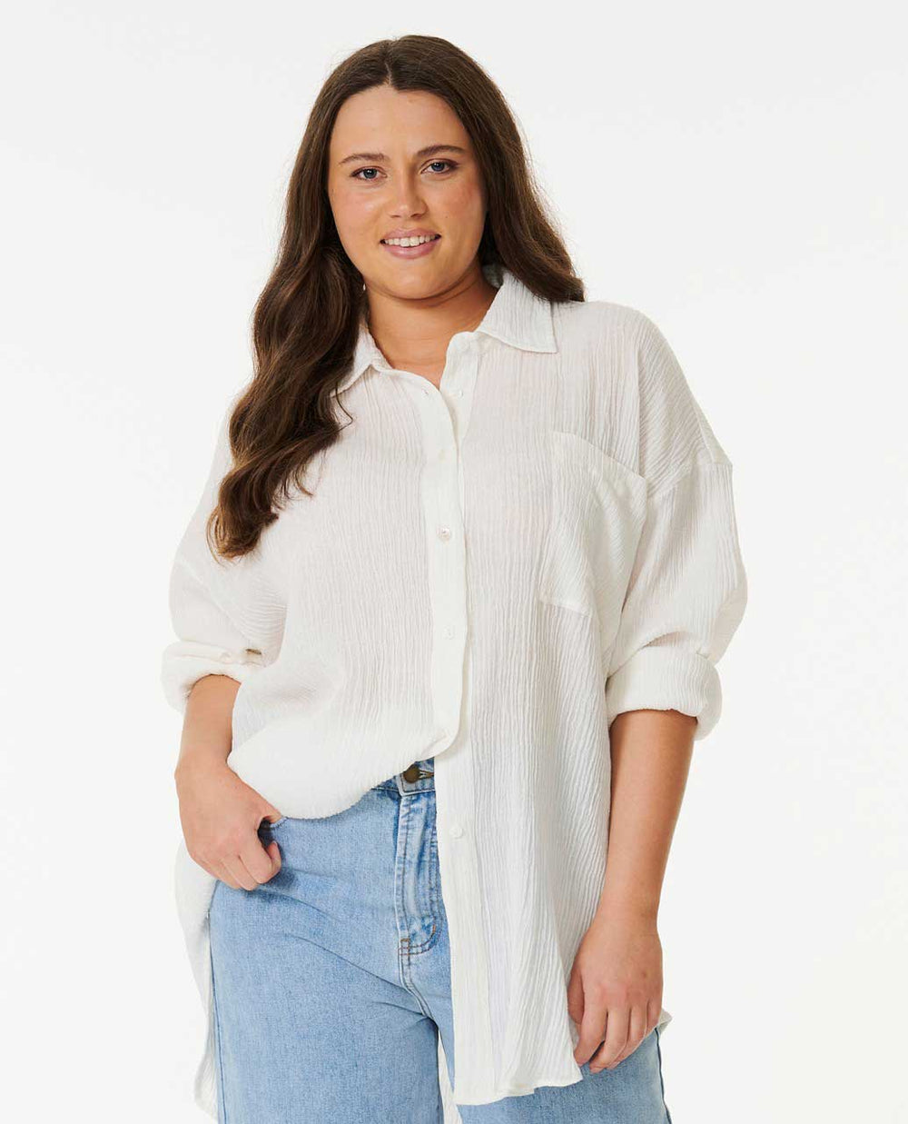 Premium Linen Long Sleeve Button Through Shirt