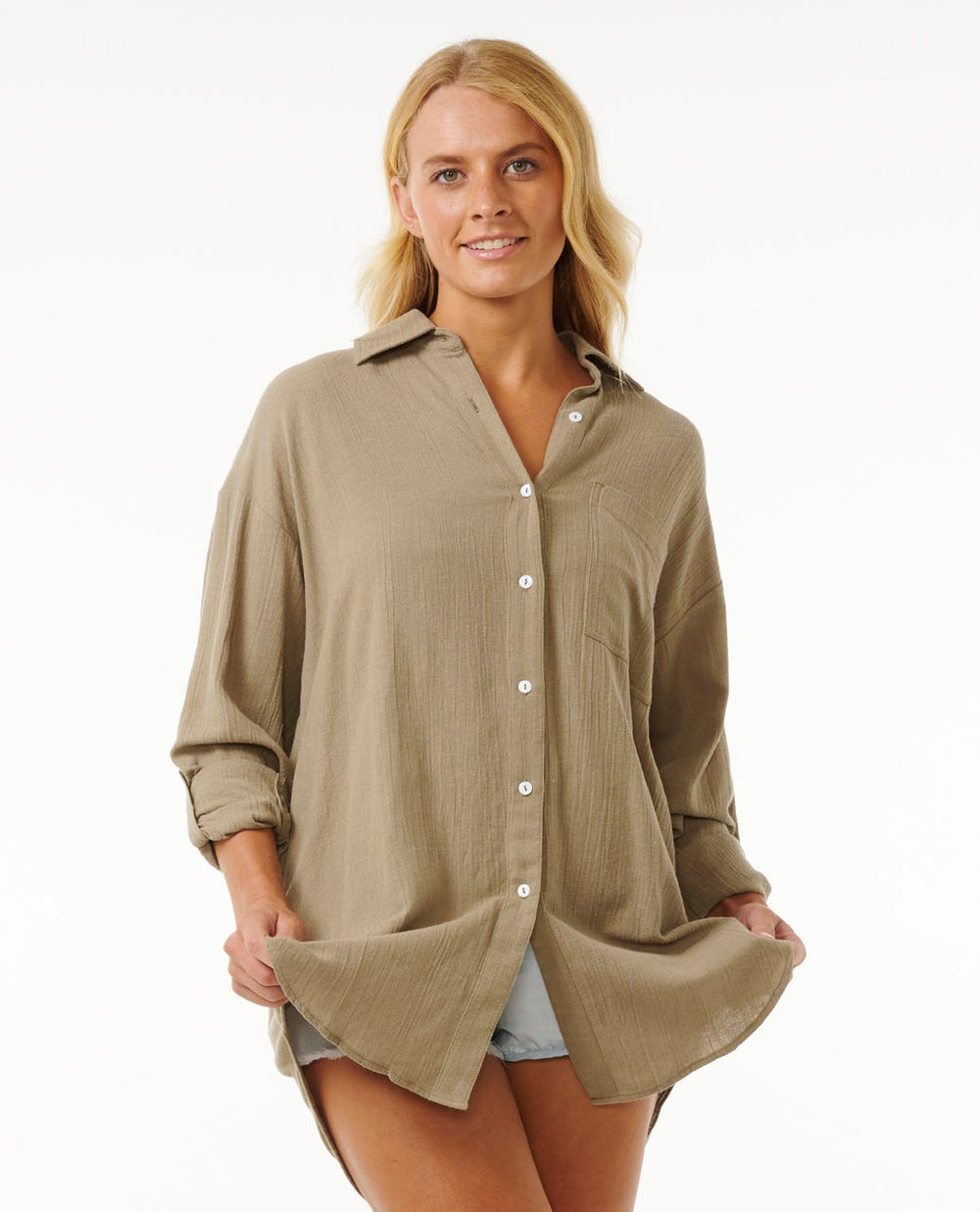 Premium Linen Long Sleeve Button Through Shirt