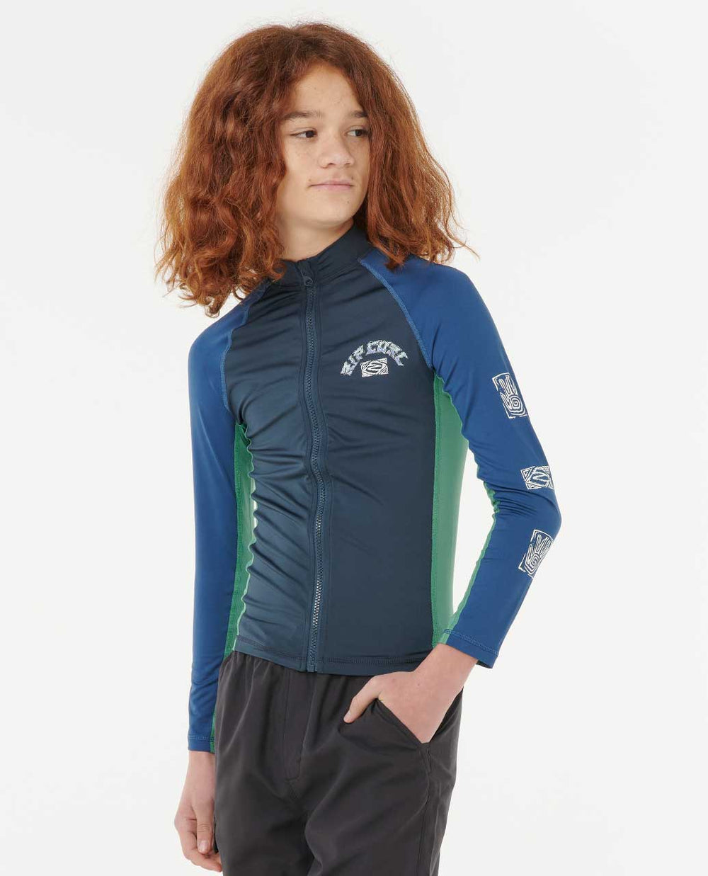 Tropic Daze UPF Long Sleeve Zip Through Rash Guard - Boys (8-16 years)